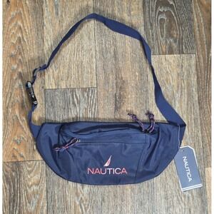 Nautica Navy Red Logo Waist Pack Fanny Pack Adjustable Strap  NEW